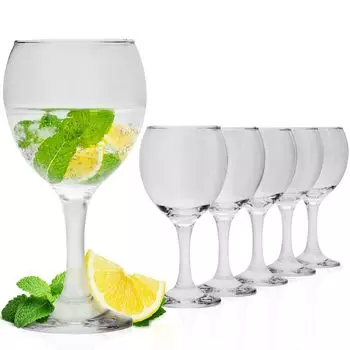 Стаканы для воды KOTARBAU на ножке набор из 6 стеклянных бокалов по 260 мл, набор стаканов на ножке стаканы для питья стакан для воды стакан для питья стакан для мытья в посудомоечной машине стакан для воды на ножке