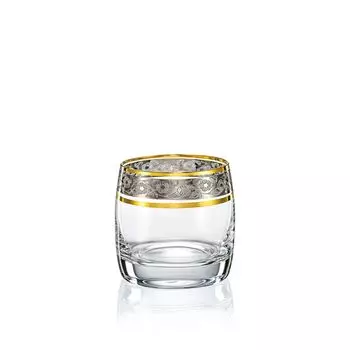 Стаканы для воды Стаканы для виски Exclusive Ideal Gold Platinum 230 мл, набор из 6 шт Crystalex, золото