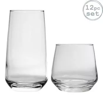 Стаканы Hiball & Tumbler - 12 шт. Стеклянная посуда на каждый день Argon