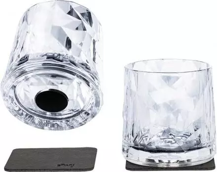 Стаканы из магнитного пластика Silwy TUMBLER, набор из 2 шт., высокотехнологичные прозрачные, прозрачный