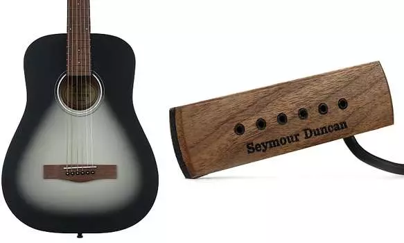 Стальная акустическая гитара Fender FA-15 в масштабе 3/4 — Moonlight Bundle с Seymour Duncan SA-3XL Woody XL Регулируемый акустический звукосниматель с шумоподавлением — орех Fender + Seymour Duncan 0971170135=1 11500-32-WLN=1