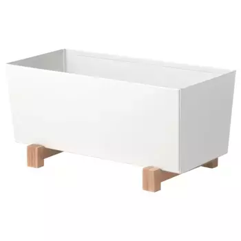 Стальной горшок для растений, белый, 32x15 см, BITTERGURKA IKEA