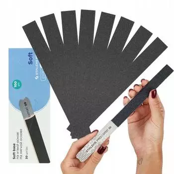 Сталекс, Эксперт, Набор сменных насадок ПапМам для прямой пилки на мягкой основе, зернистость 100, 30 шт., STALEKS