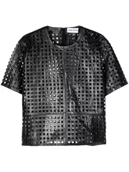 STAND STUDIO кожаная блузка, черный