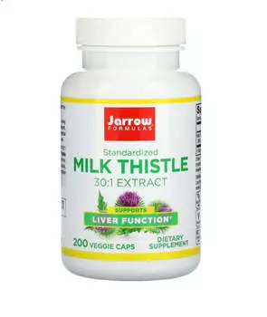 Стандартизированный расторопша, 150 мг, 200 вегетарианских капсул, Jarrow Formulas