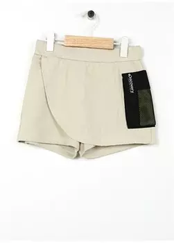 Стандартная бежевая однотонная короткая юбка с эластичной резинкой на талии REYA GIRL Discovery Expedition, бежевый