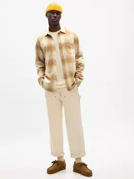 Стандартная фланелевая рубашка Gap, бежевый