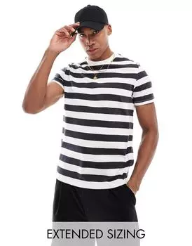 Стандартная футболка ASOS DESIGN в бело-синюю полоску