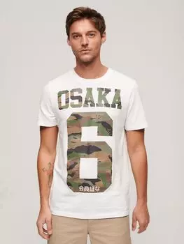 Стандартная футболка с камуфляжным принтом Osaka 6 Superdry, белый/мульти