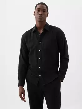 Стандартная льняная рубашка Gap, черный