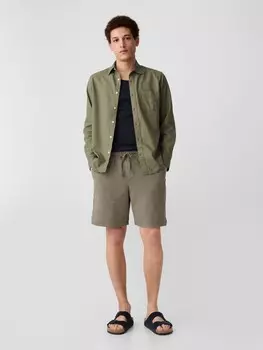 Стандартная льняная рубашка Gap, зеленый