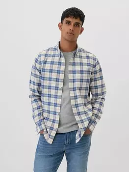 Стандартная оксфордская рубашка в клетку Gap, синий