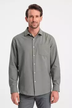 Стандартная рубашка с передним карманом Ombre, хаки