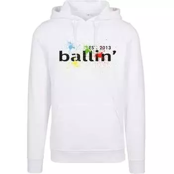 Стандартное восточное время худи 2013 года с капюшоном с брызгами краски Ballin, белый