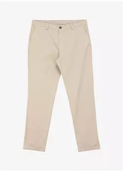 Стандартные бежевые мужские брюки с нормальной талией и двойными штанинами BBSS24MPT012 Brooks Brothers, бежевый