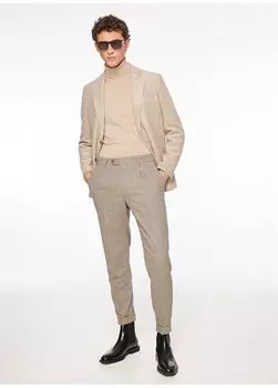 Стандартные бежевые мужские брюки с нормальной талией и нормальными штанинами BBFW23MPT013 Brooks Brothers, бежевый