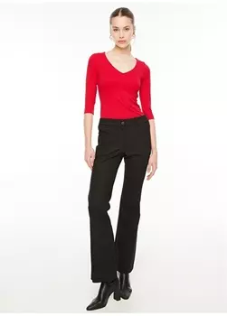 Стандартные черные женские брюки с нормальной талией Selen