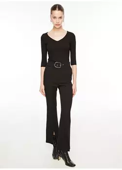 Стандартные черные женские брюки с нормальной талией Selen