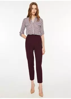 Стандартные фиолетовые женские брюки с нормальной талией Selen