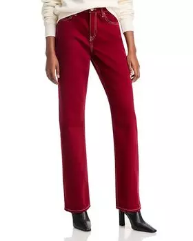 Стандартные прямые джинсы с высокой посадкой цвета смородины RE/DONE, красный