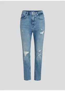 Стандартные синие женские джинсовые брюки с высокой талией 240J1111 Karl Lagerfeld Jeans, синий