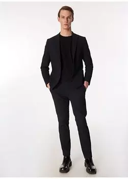 Стандартные темно-синие мужские брюки с нормальной талией и прямыми штанинами BBSS24MPT014 Brooks Brothers, темно-синий