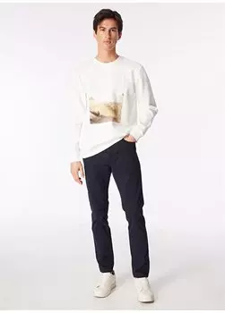 Стандартные темно-синие мужские брюки с нормальной талией и прямыми штанинами BBSS24MPT009 Brooks Brothers, темно-синий