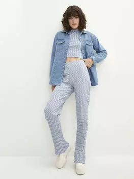 Стандартные женские брюки с рисунком и эластичной резинкой на талии LCW Casual