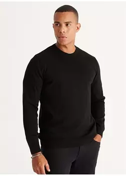 Стандартный черный мужской свитер с круглым вырезом Altnyldz Classic