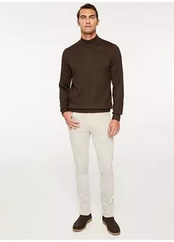 Стандартный коричневый мужской свитер с полуводолазкой Beymen Business