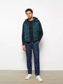 Стандартный мужской надувной жилет с капюшоном LCWAIKIKI Classic