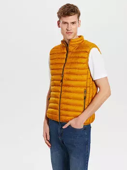 Стандартный мужской жилет с воротником-стойкой LCW Casual, желтый