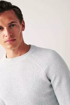 Стандартный свитер фактурной вязки Next, серый