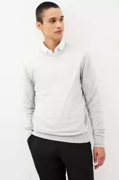 Стандартный свитер из чистого хлопка Next, серый