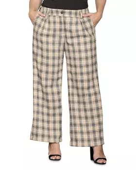 Стандарты и практики Широкие брюки в клетку больших размеров standards & practices, мультиколор