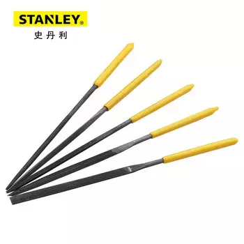 STANLEY 22-421-23 Набор стальных напильников, 5 предметов, 3х140 мм, ассорти, 5 предметов