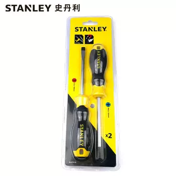 Stanley, 2 шт., пластиковая ручка серии B, набор крестовых отверток, электрическая отвертка, маленький сливовый цвет, конус для домашнего ремонта, сильный магнитный инструмент, промышленный класс 66-670-23