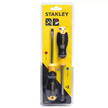 Stanley 2 шт., серия B, с пластиковой ручкой, крестовая отвертка с плоской головкой, отвертка для электрика, набор отверток для домашнего ремонта 66-670