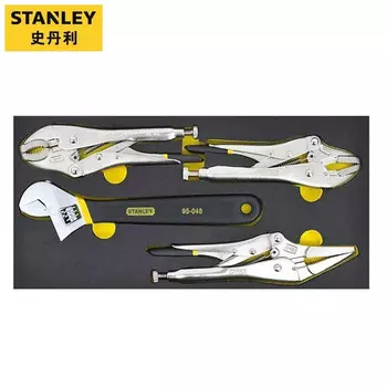 STANLEY, 4 предмета, мощные плоскогубцы и разводной ключ, набор инструментов из ЭВА, набор для ручного ремонта машины 90-037-23