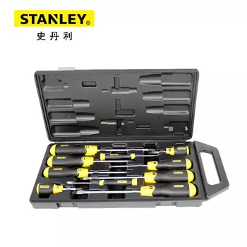 STANLEY 65-005C-23 Набор из 10 отверток Phillips с плоской головкой и пластиковой ручкой