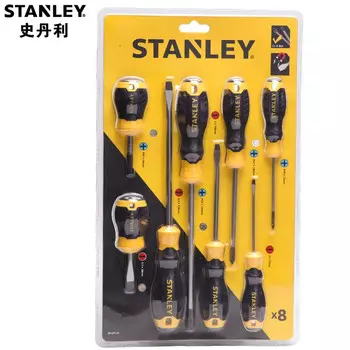 Stanley 66-673-23, 8 шт., пластиковая ручка серии B, крестовая отвертка, отвертка для электрика, бытовой магнитный инструмент для обслуживания