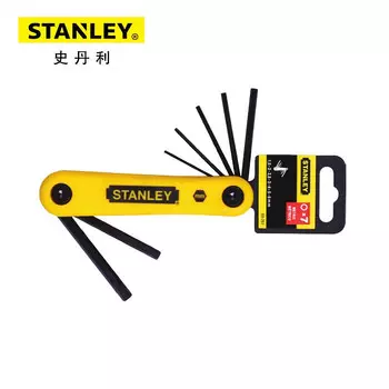 Stanley 69-261-23C Набор из 7 предметов метрических складных шестигранных ключей 1,5-6 мм