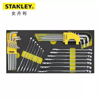 Stanley 90-035-23 Набор держателей инструментов из ЭВА, 32 предмета, ключ двойного назначения и шестигранный ключ.
