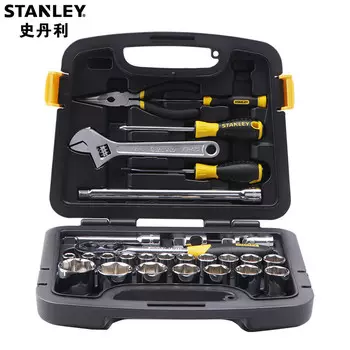 Stanley 91-938-22 Комплексный набор инструментов для авторемонта из 28 предметов, набор торцевых ключей с храповым механизмом