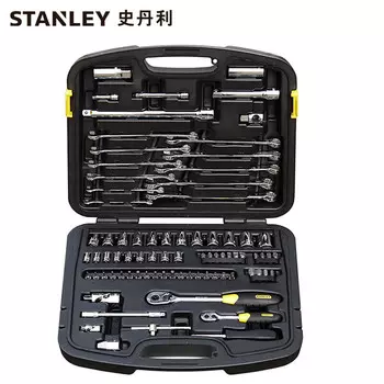 Stanley 94-694-1-22 Полный набор гаечных ключей, головок, бит, 80 предметов, торцевые инструменты для ремонта машин и автомобилей
