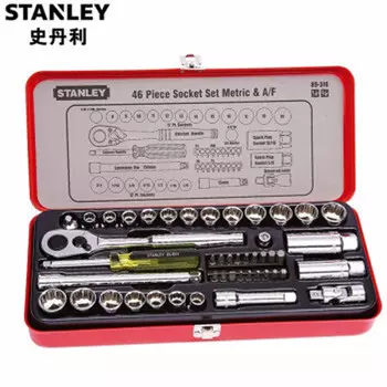 Stanley B-46 набор метрических и дюймовых инструментов, набор торцевых ключей с храповым механизмом*89-516-22