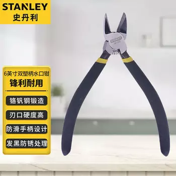 Stanley черные плоскогубцы с двойной пластиковой ручкой, 6 дюймов, мини-диагональные плоскогубцы, электронные ножницы, модель ножниц 84-135-23