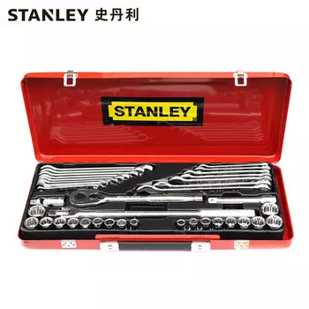 Stanley Комплексный набор STANLEY из 38 предметов: гаечные ключи, головки, биты, головки для авторемонта и наборы инструментов 89-505-22 Корпоративная настройка
