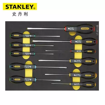 Stanley LT-011-23 Набор из 11 предметов с трехцветной ручкой и держателем для отверток