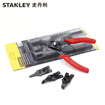STANLEY Многофункциональные клещи Stanley со сменной головкой для внутренних и внешних стопорных колец, набор из 5 предметов 84-168-22 1 комплект (всего 2 комплекта)